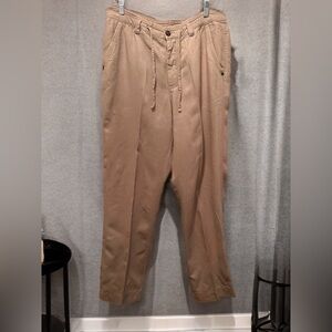 Baird McNutt Men’s 100 % Linen Murano Casual Dress Pants Tan Size 34”x32”
